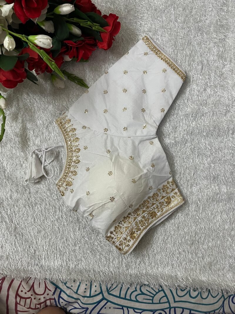 Silk Traditional Embroidered Heavy look design Blouse for women - Image 7