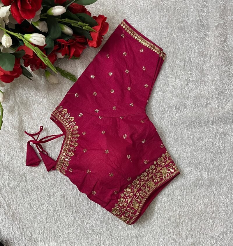 Silk Traditional Embroidered Heavy look design Blouse for women - Image 8