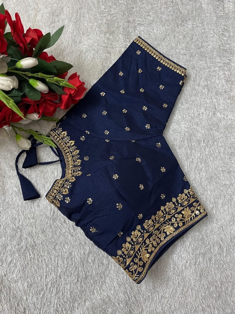 Silk Traditional Embroidered Heavy look design Blouse for women - Image 2