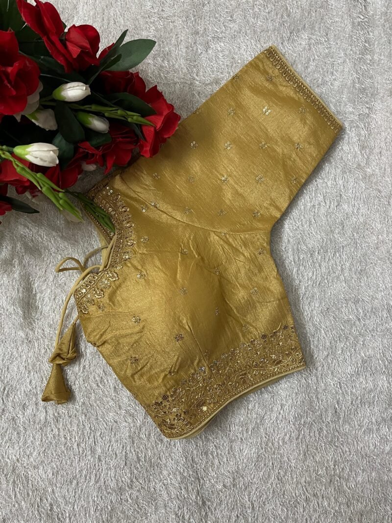 Silk Traditional Embroidered Heavy look design Blouse for women - Image 3