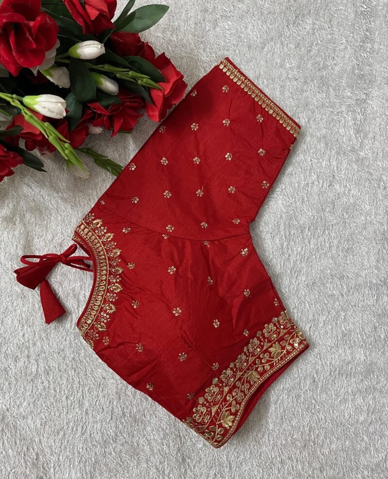 Silk Traditional Embroidered Heavy look design Blouse for women - Image 4