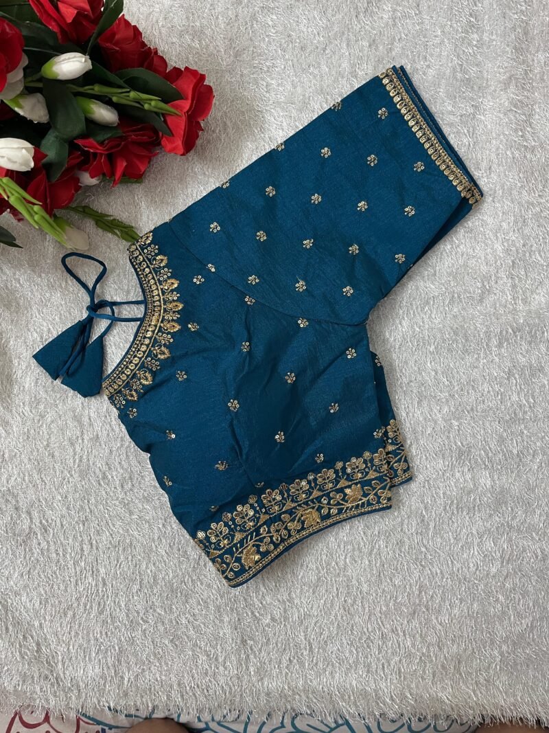 Silk Traditional Embroidered Heavy look design Blouse for women - Image 6
